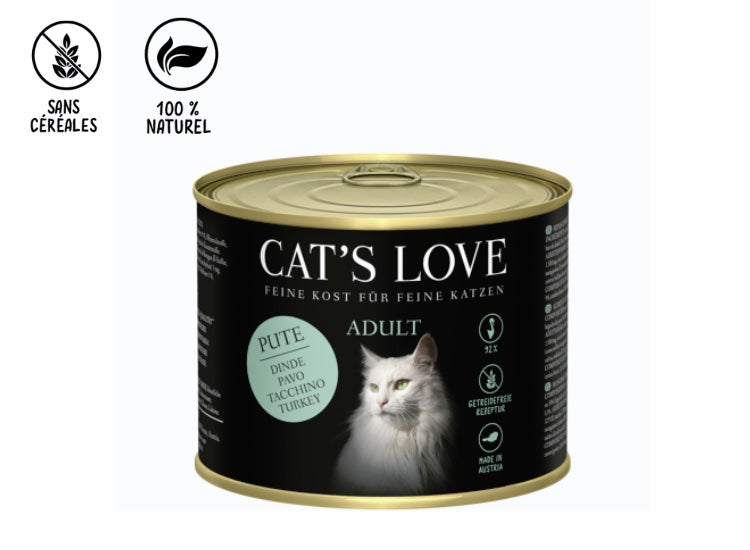 CAT'S LOVE | Adulte Dinde, huile de saumon & germandrée 200g