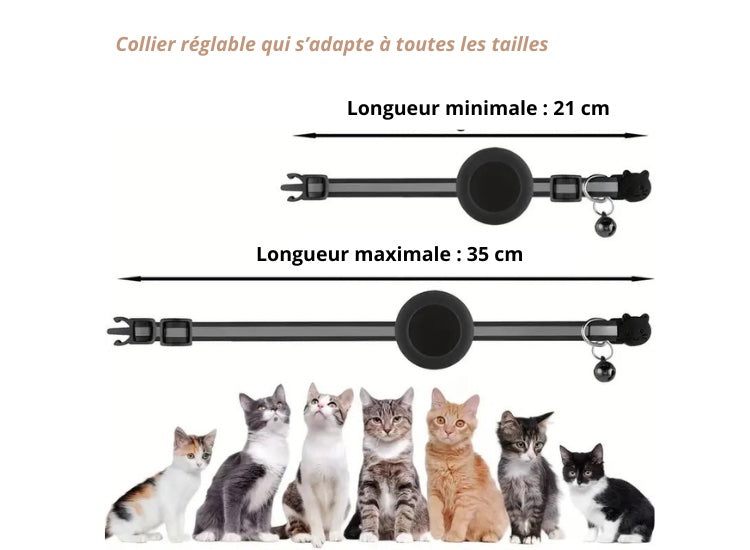 CATSY | Collier pour chat étui Airtag