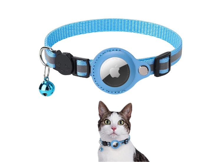 collier airtag bleu pour chat
