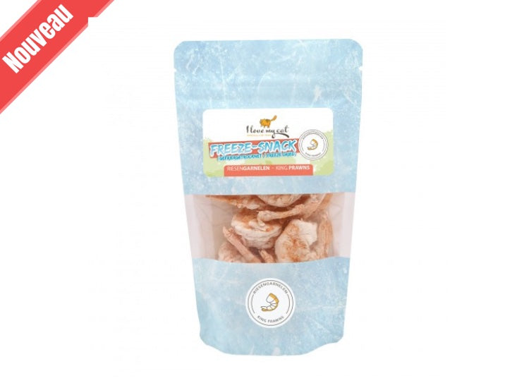 I LOVE MY CAT| Friandises pour chat Freeze-Snack 100% Gambas
