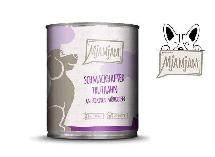MJAMMJAM | Nourriture humide chien adulte| Repas délicieux Dinde et petites carottes