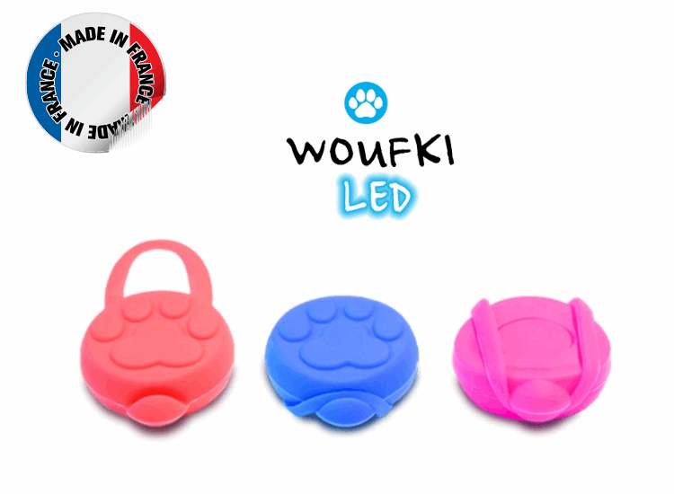 WOUFKI | Pack 2 médailles lumineuses Woufki Led pour chiens et chats